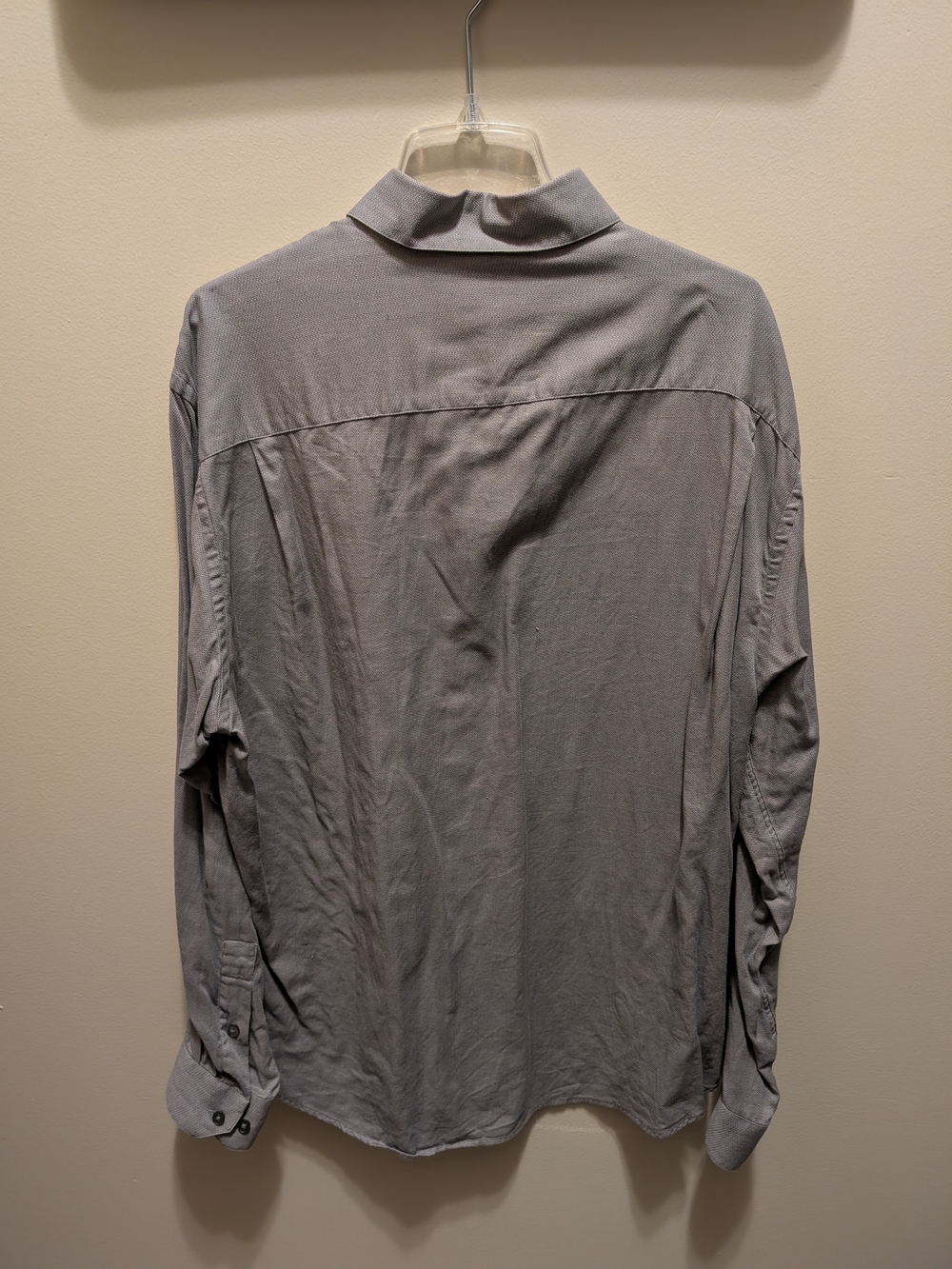 Donna Karan Men's Light Gray Long-Sleeve Dress Shirt - Picture 4 of 4